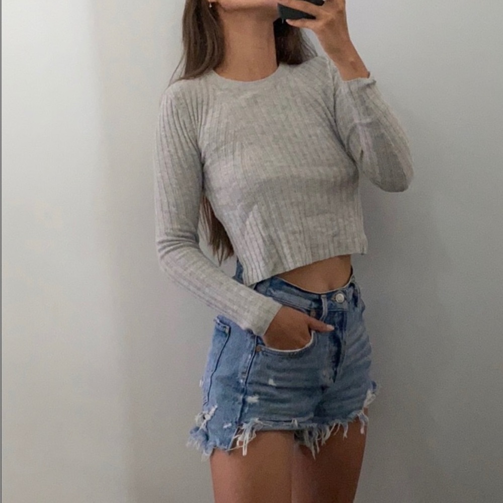 Grey babaton cropped grey sweater